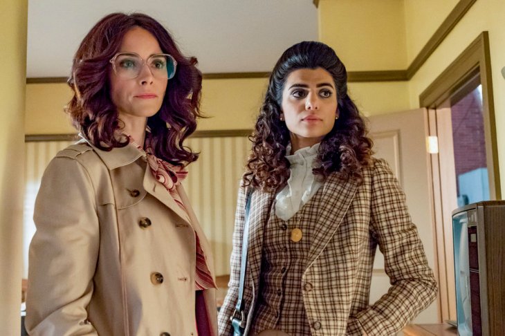 TIMELESS -- "The Day Reagan Was Shot" Episode 208 -- Pictured: (l-r) Abigail Spencer as Lucy Preston, Claudia Doumit as Jiya -- (Photo by: Ron Batzdorff/NBC)